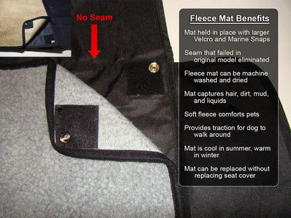 Ultimate Pet Seat Cover and Dog Hammock Features Brown Washable Fleece Mat, Mesh Window and Metal Buckles - 5-Piece Set