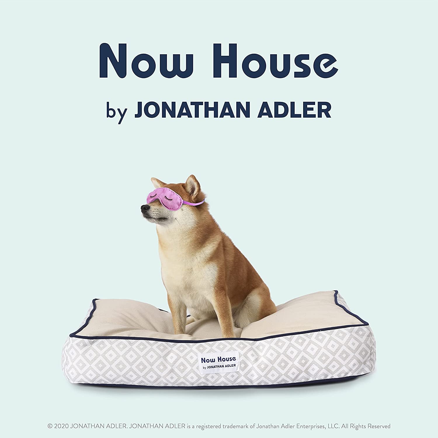 Now House by  Grey Diamond Cushion Dog Bed, Medium Washable for Pets
