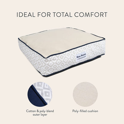 Now House by  Grey Diamond Cushion Dog Bed, Medium Washable for Pets