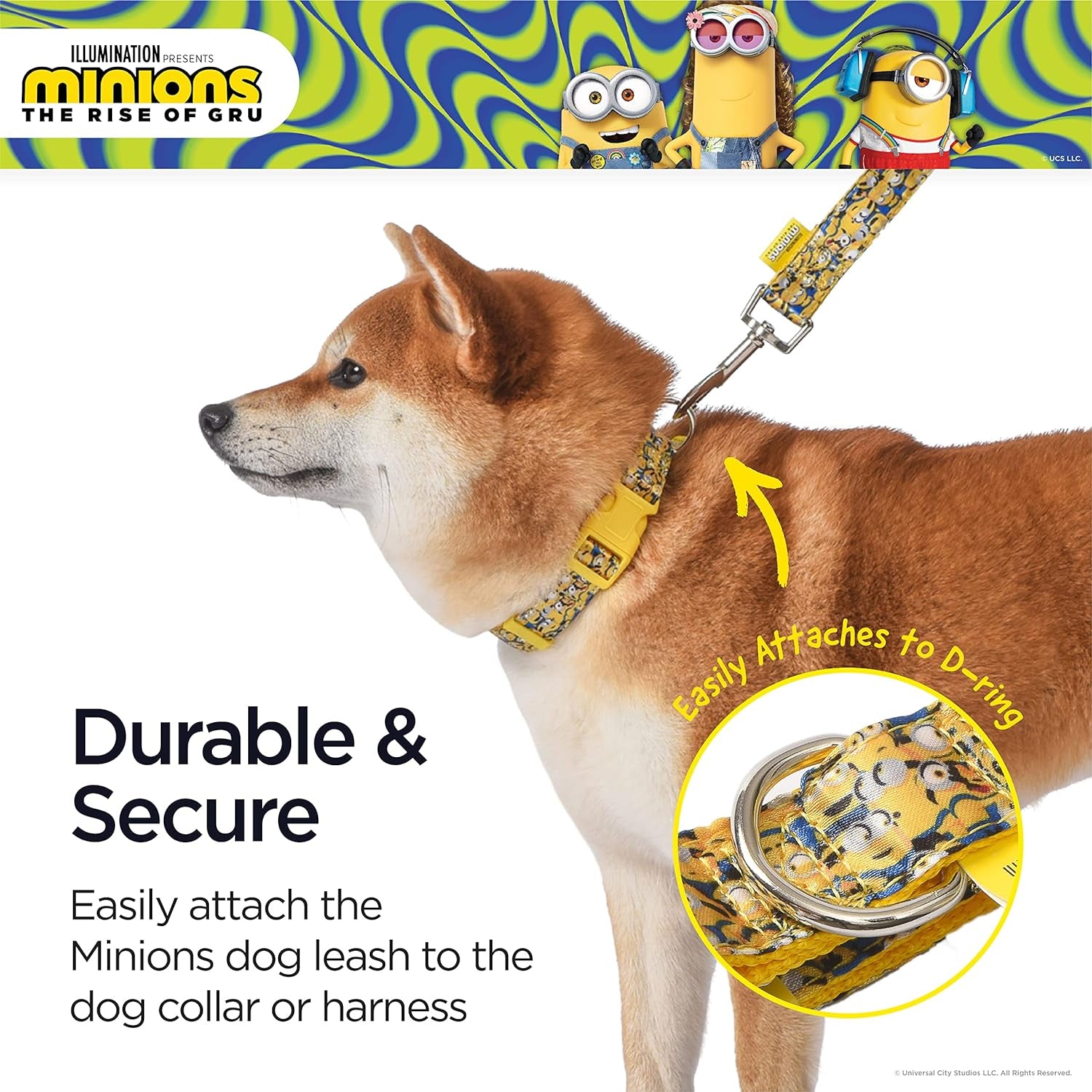 Dog Leash, 4Ft (48In) Blue and Yellow More than a Minion| Gifts for  Fans and Their Pets | Officially Licensed Pet Product from Universal Studios| Gifts for  Fans and Their Pets